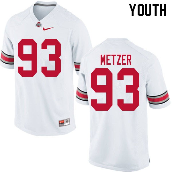 Ohio State Buckeyes #93 Jake Metzer Youth Player Jersey White